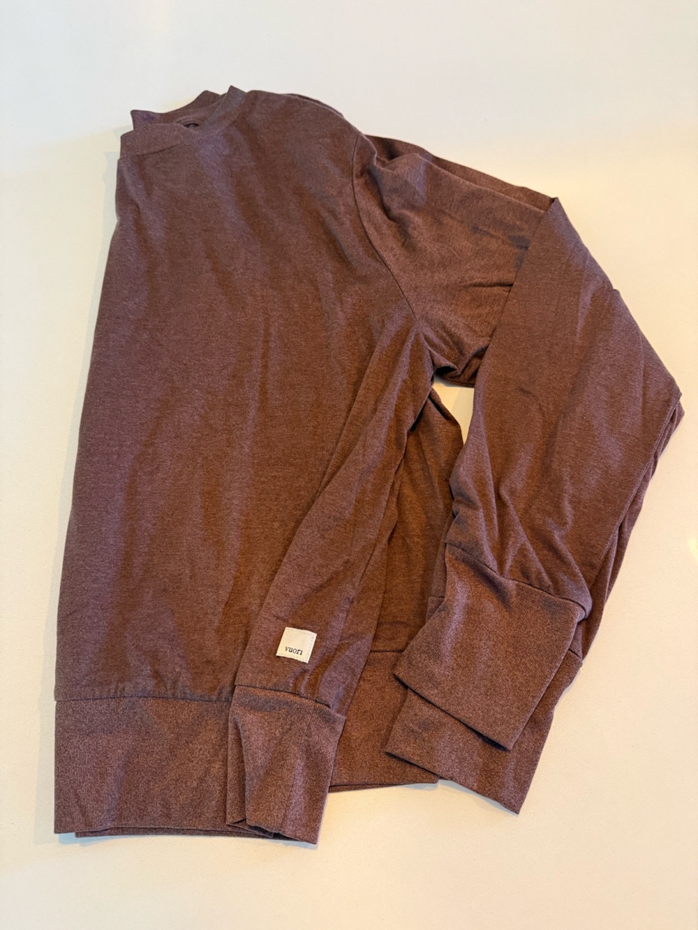 Vuori Daydreamer Long-Sleeve Crewneck in Rich Brown - Picture 4 of 5